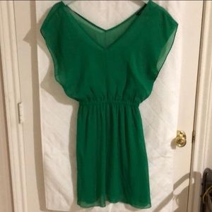 Green express chiffon dress
